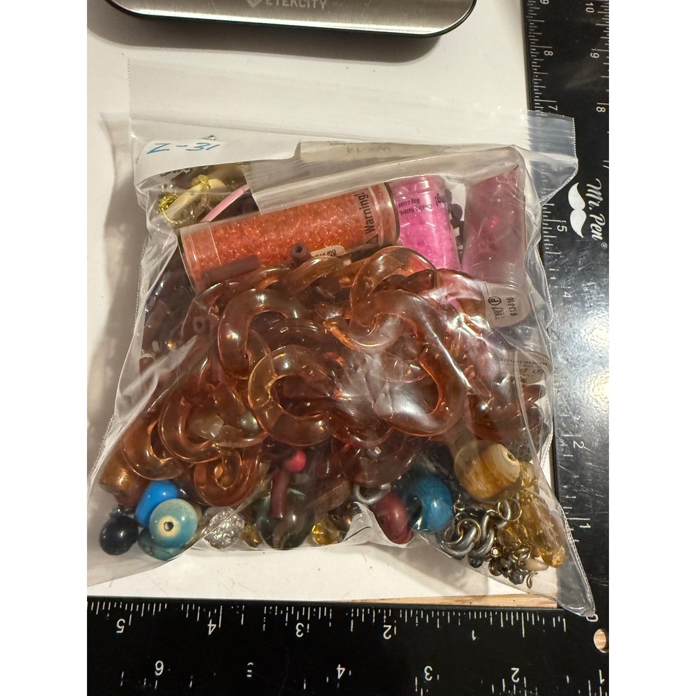 Assorted Jewelry Making Supplies Lot Beads Charms Findings Mixed Media 13.2oz